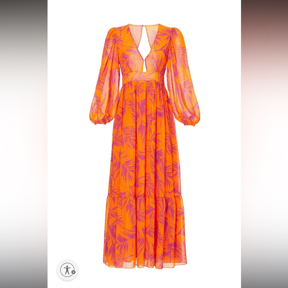 TOCCIN X RTR Palm Print Maxi $575 MSRP